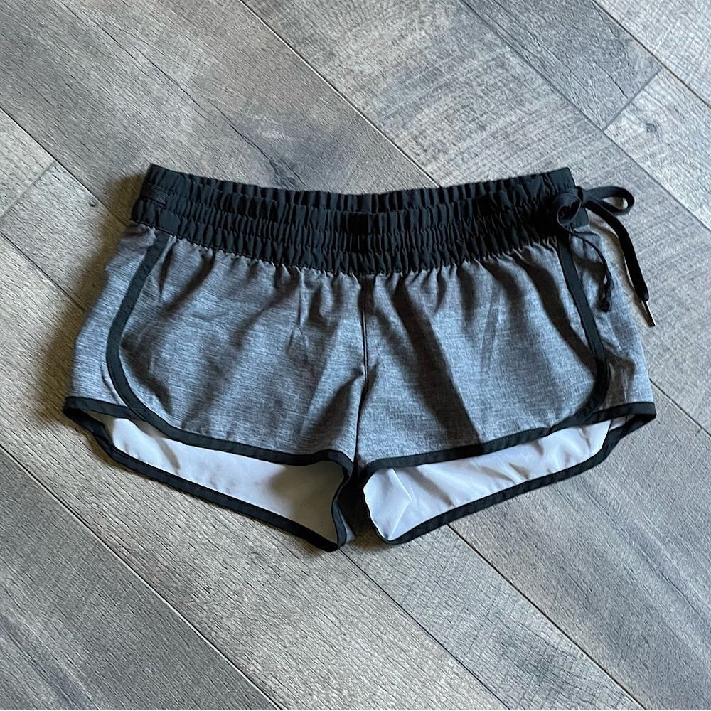 Women’s, Gray & Black, Side-Drawstring, Active/Running Shorts. Fits a XS-S. - Picture 1 of 7